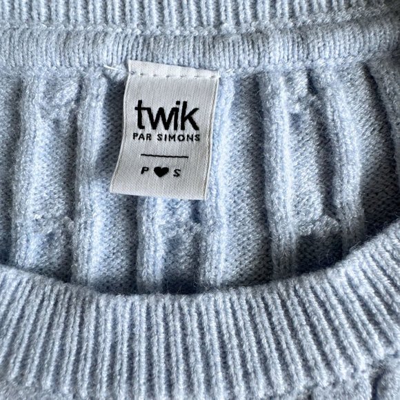 Twik Cable Knit Baby Blue Tshirt | US S - Picture 3 of 5